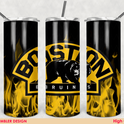 boston bruins nhl tumbler wrap design, hockey tumbler, 20oz skinny tumbler