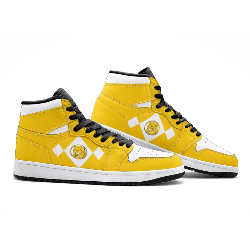 Power Rangers Yellow JD1 Shoes, Power Rangers Yellow Jordan 1 Shoes, Power Rangers Yellow Shoes Sneaker