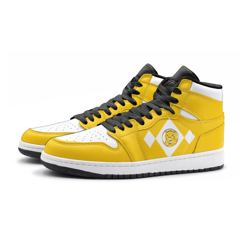Power Rangers Yellow JD1 Shoes, Power Rangers Yellow Jordan 1 Shoes, Power Rangers Yellow Shoes Sneaker