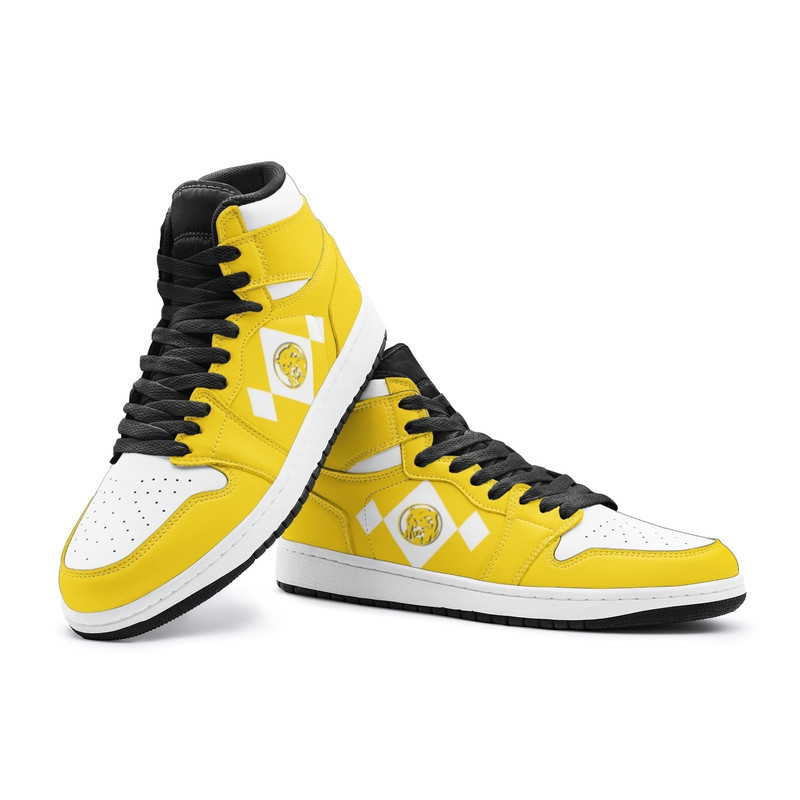 Power Rangers Yellow JD1 Shoes, Power Rangers Yellow Jordan 1 Shoes, Power Rangers Yellow Shoes Sneaker