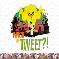 looney tunes halloween tweety bird twick or tweet png, sublimation, digital download