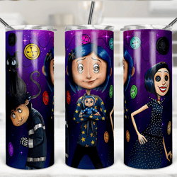 coraline  personalized tumbler, coraline  personalized skinny tumbler, coraline  personalized 20oz skinny tumbler