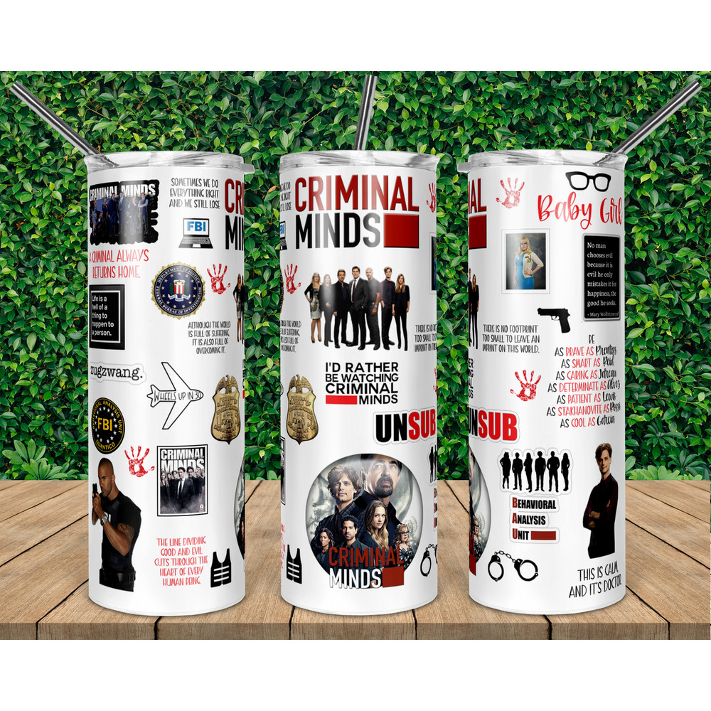 Criminal Minds Tumbler Criminal Minds Skinny Tumbler Criminal Minds 20oz Skinny Tumbler.png