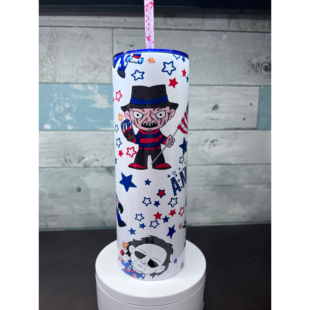 America Horror Characters Horror July 4th Tumbler20oz skinny tumbler, 30oz skinny tumbler.jpg