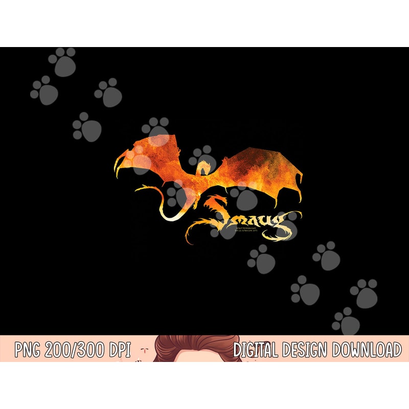 Hobbit Smaug on Fire png, sublimation .jpg