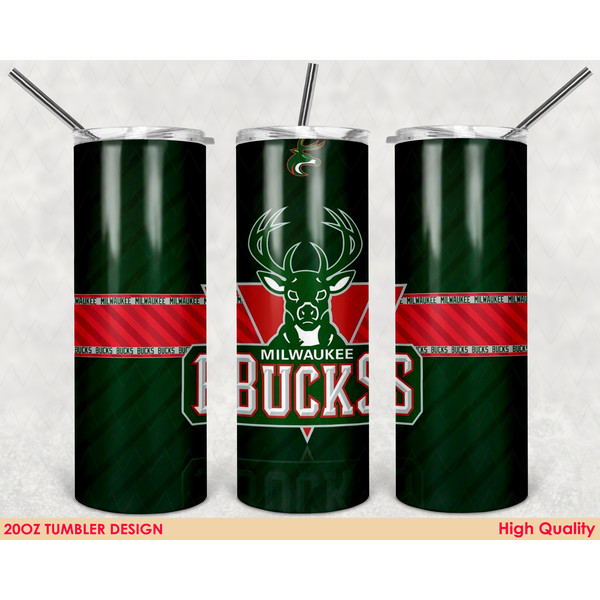 Milwaukee Bucks Tumbler Wrap, NBA Tumbler Design, 20oz Tumbl