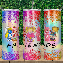friends 80s cartoon  tumbler, friends 80s cartoon  skinny tumbler, friends 80s cartoon  20oz skinny tumbler