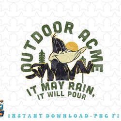 looney tunes daffy duck outdoor acme it may rain logo png, sublimation, digital download