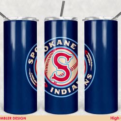 spokane indians tumbler wrap, mlb tumbler design, 20oz tumbler wrap