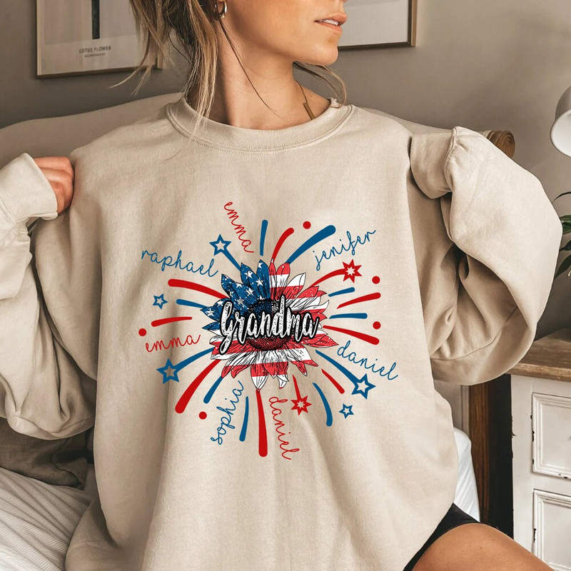 4th of July Mimi T Shirt, Custom Grandma Shirt with Kids names shirt, Patriotic 4th of July Firecrackers Tee Shirt for Independence Day - 5.jpg