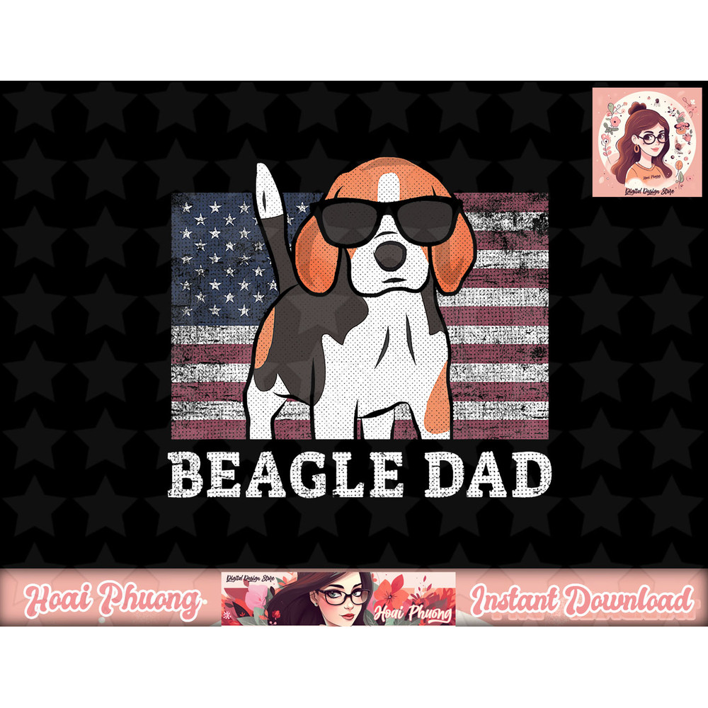 Mens Beagle Dad American Flag 4th of July Patriotic Beagle Design png, instant download.jpg
