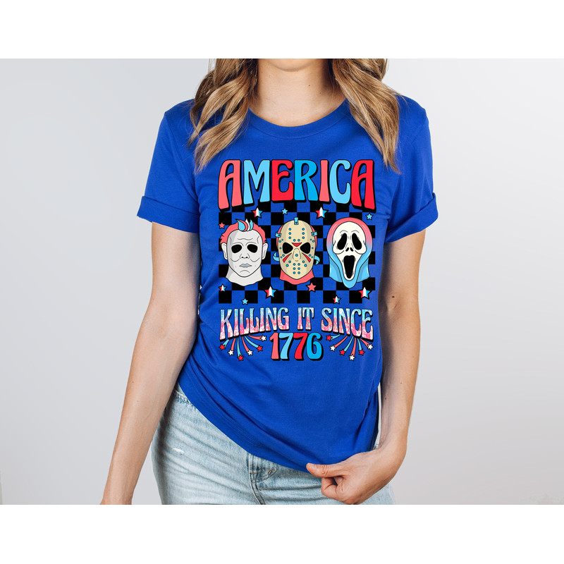 Custom 4th of July horror movie tshirt, Scary movie party in the USA,America Shirt,Killin' It Since 1776,4th of July Shirt,Horror movie tee - 4.jpg