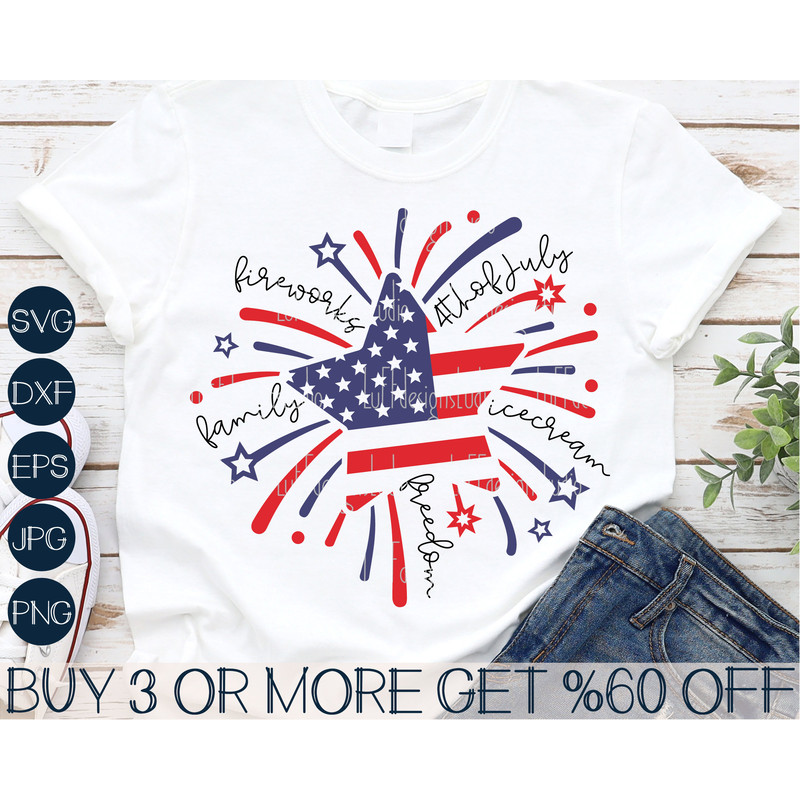 Firework SVG, 4th of July SVG, Patriotic SVG, American Flag Svg, Kids Shirt Svg, Png, Svg Files For Cricut, Sublimation Designs Downloads - 1.jpg