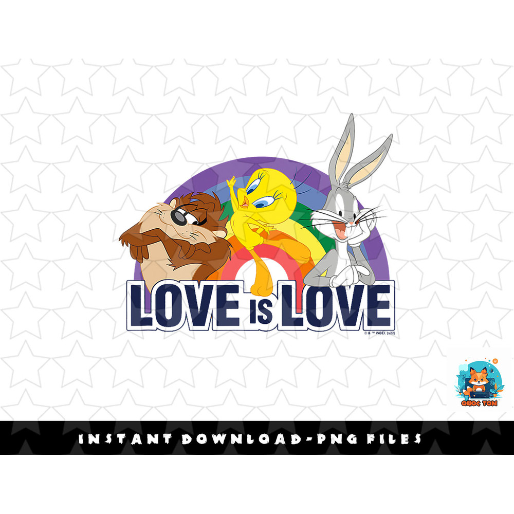 Looney Tunes Love Is Love Rainbow Group png, sublimation, digital download.jpg