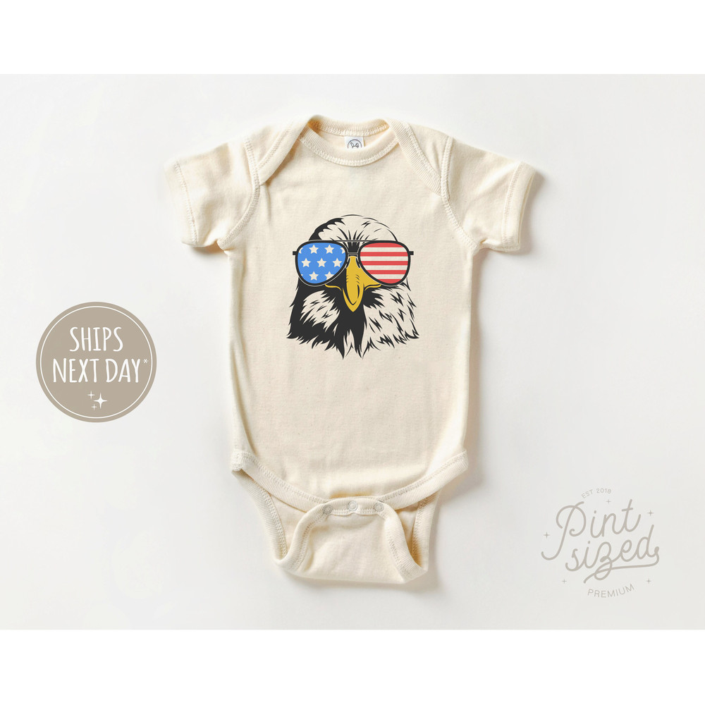 Patriotic Eagle Toddler Shirt - Boys America Natural Tee - 4th of July Kids Shirt - 2.jpg