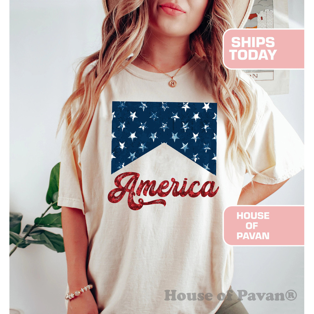 Red White and Blue, America Tee, Fourth of July Shirt T-Shirt, USA shirt, Summer BBQ t-shirt, Comfort Colors® Women's 4th of July, 1776 Tee - 1.jpg