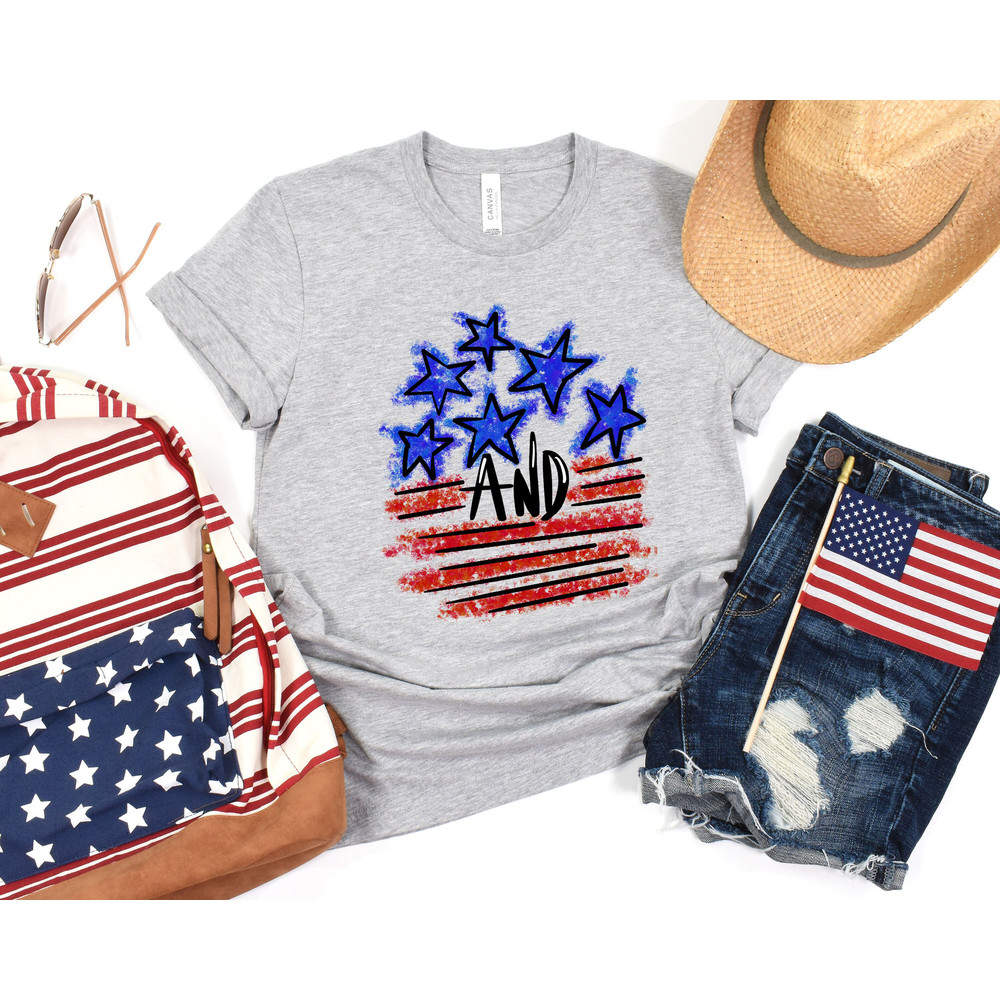 Stars and Stripes Shirt, Retro American Flag, 4th of July Shirts, Stars Peace and Stripes Retro, American Flag Shirt, 4th of July, Merica - 2.jpg