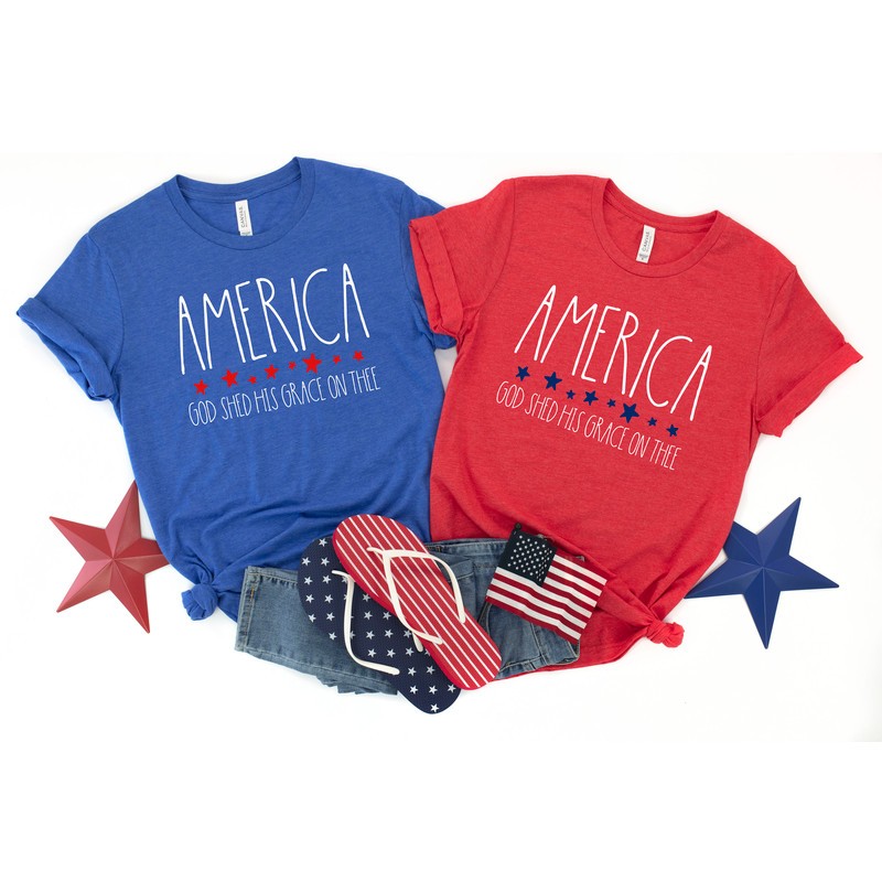 Women's America God Shed His Grace on Thee 4th of July Shirt - 1.jpg