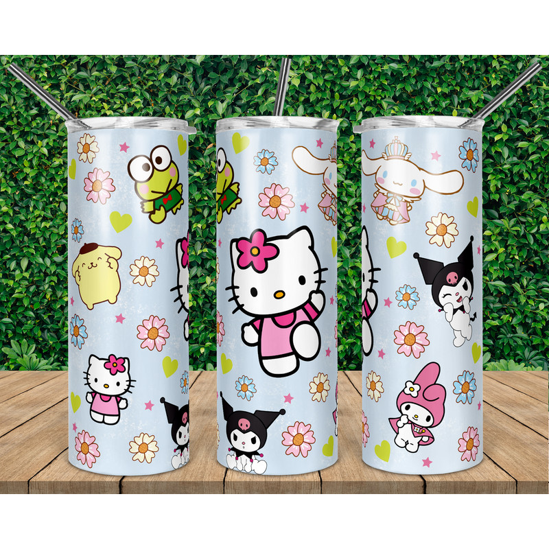 Hello Kitty Floral Tumbler Hello Kitty Floral Skinny Tumbler Hello Kitty Floral 20oz Skinny Tumbler.png