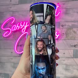 jason momoa tumbler, 20oz skinny tumbler, 30oz skinny tumbler