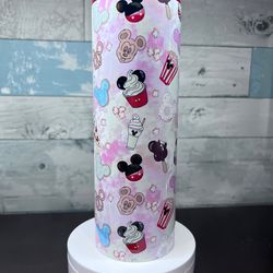mickey snacks montage tumbler, 20oz skinny tumbler, 30oz skinny tumbler