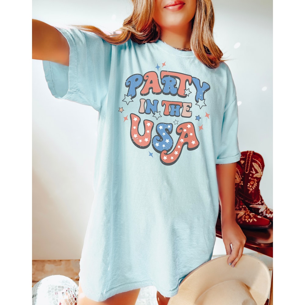 Comfort Colors® Retro Party in the USA Graphic Tee, Comfort Colors 4th of July Graphic Tee, Party in the USA Graphic Tee, USA Comfort Colors - 2.jpg