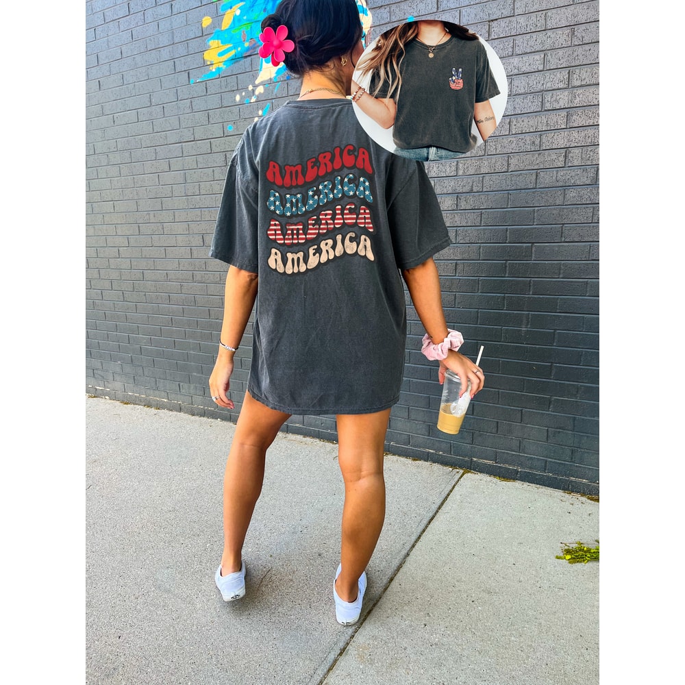 Retro USA Comfort Colors shirt, 4th of July tee, Retro funny fourth shirt, Womens 4th of July shirt, America Patriotic Shirt, Independence - 2.jpg