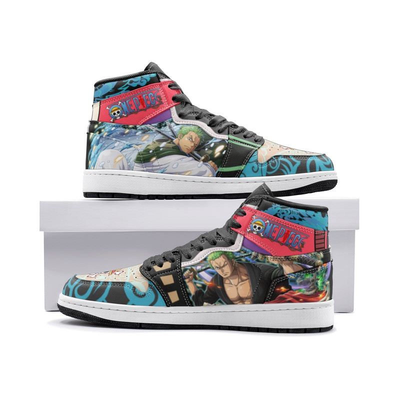 Roronoa Zoro Wano One Piece JD1 Shoes, Roronoa Zoro Wano One Piece Jordan 1 Shoes, Roronoa Zoro Wano One Piece Shoes