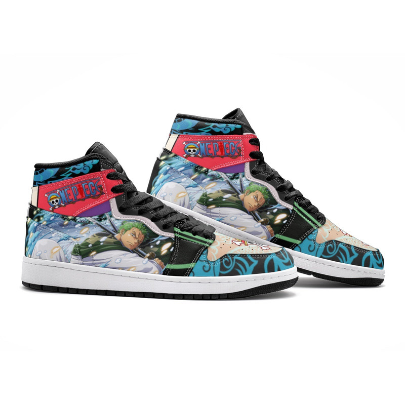 Roronoa Zoro Wano One Piece JD1 Shoes, Roronoa Zoro Wano One Piece Jordan 1 Shoes, Roronoa Zoro Wano One Piece Shoes