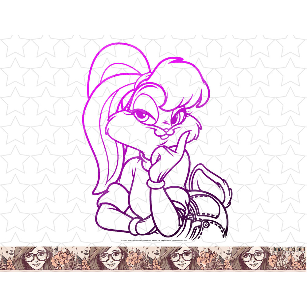 Looney Tunes Lola Bunny Gradient Outline png, sublimation, digital download .jpg