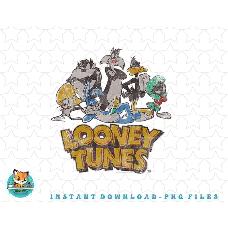 Looney Tunes Group Shot Distressed Darkened Logo png, sublimation, digital download.jpg