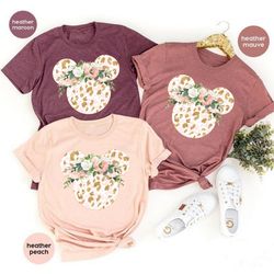 disney floral shirt, disney ears shirt, floral disney shirt, disney shirt, minni