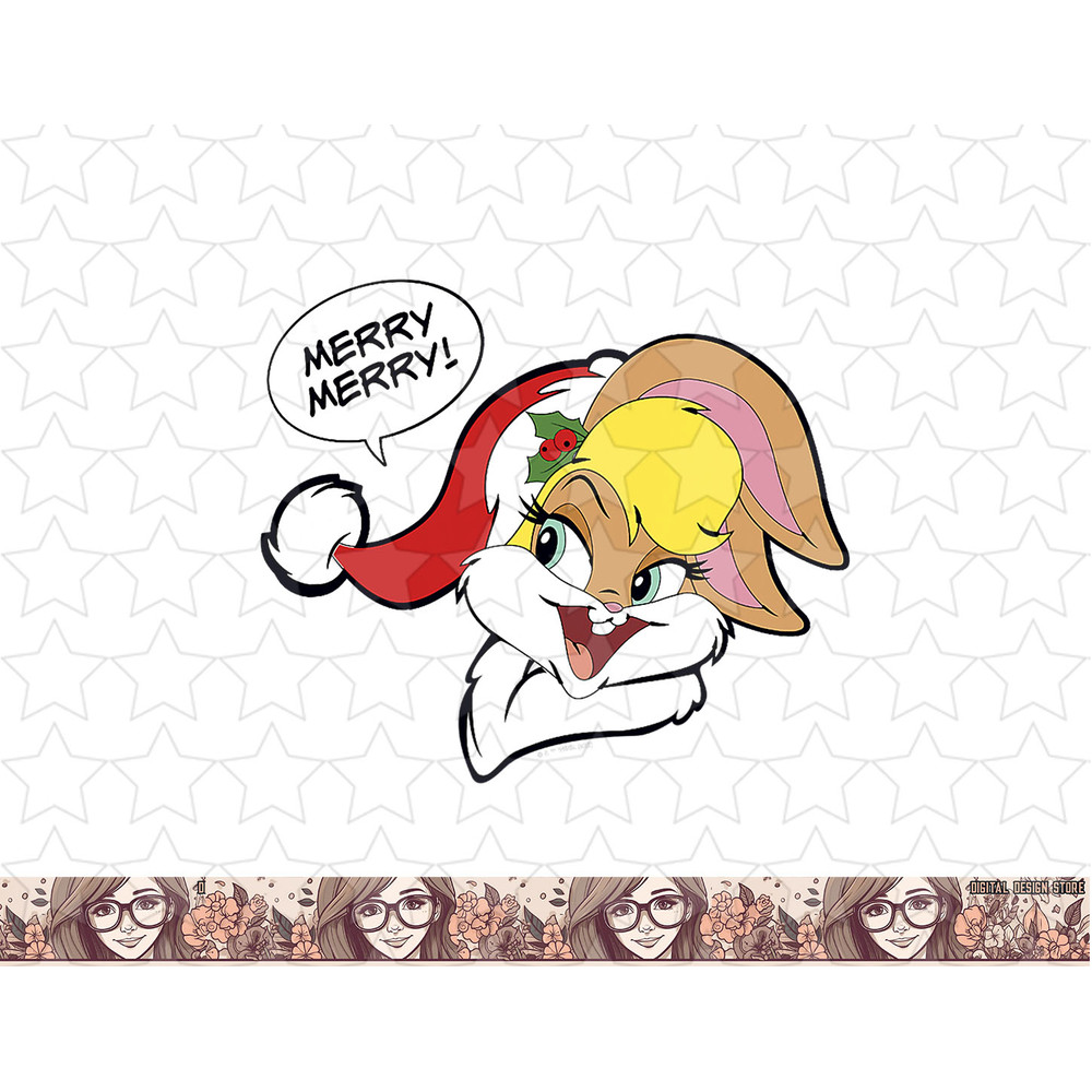 Looney Tunes Lola Bunny Merry Merry Christmas png, sublimation, digital download .jpg