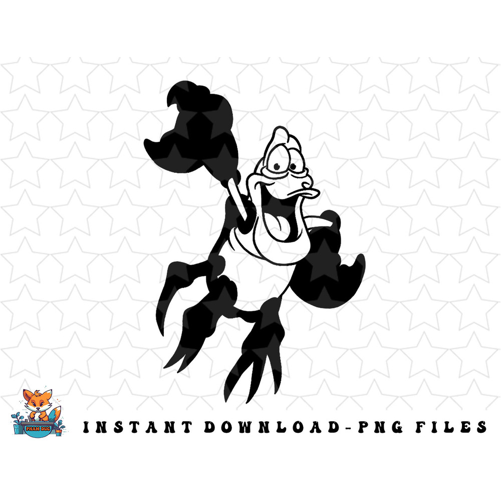 Disney The Little Mermaid Sebastian Simple Black Outline png, sublimation, digital download.jpg