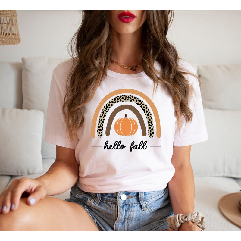 Hello Fall Shirt,Hello Pumpkin rainbow Shirt,Thanksgiving Vacation Shirt,Family Thanksgiving Shirt,Thanksgiving Dinner Shirt - 6.jpg