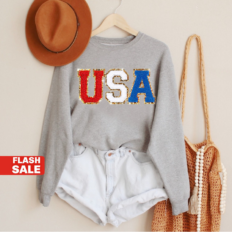 Chenille Patch 4th of July Shirt for Women, USA Shirt, Fourth of July 4th Mommy and Me Outfits Toddler Patriotic Shirt - 5.jpg