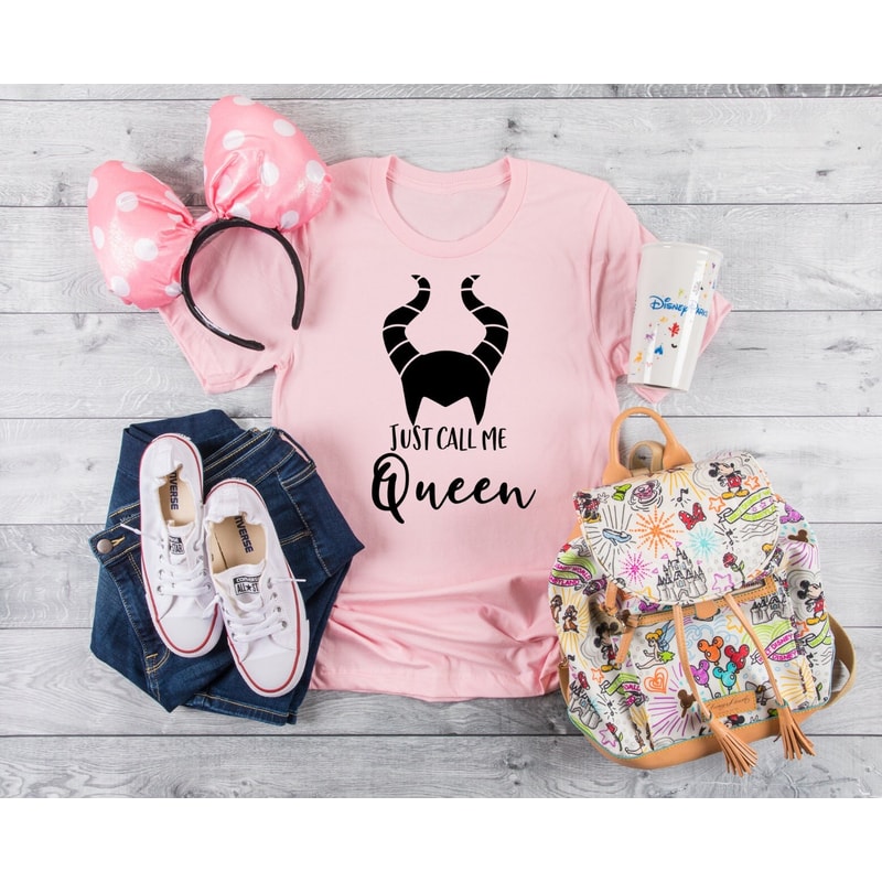 Just Call me Queen Maleficent Disney Villains Shirt For Women, Disneyworld Villains Character Shirts, Disney Trip Matching Shirt, Women Tee - 3.jpg