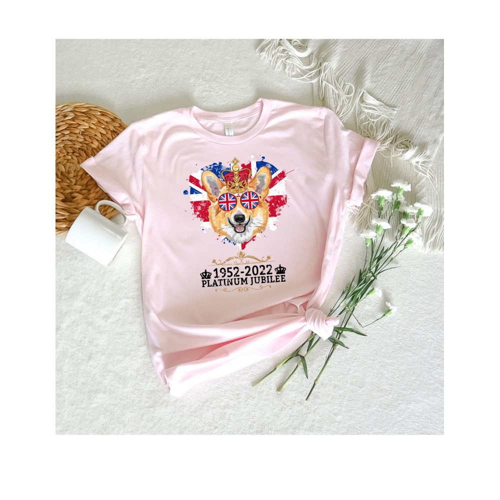 Queen Elizabeth II Platinum Jubilee 2022, British Monarch T-Shirt, Union Jack Crown Shirts, The Queens Corgi Shirt, Celebrating Corgi Tee - 3.jpg