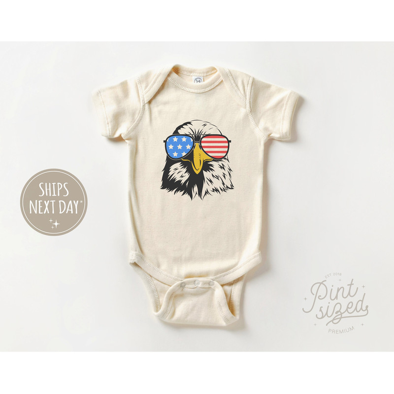 Patriotic Eagle Toddler Shirt - Boys America Natural Tee - 4th of July Kids Shirt - 2.jpg