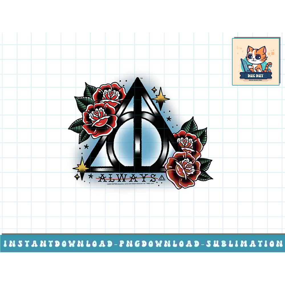 Kids Harry Potter Deathly Hallows Floral Triangle Art Youth png, sublimate, digital download.jpg