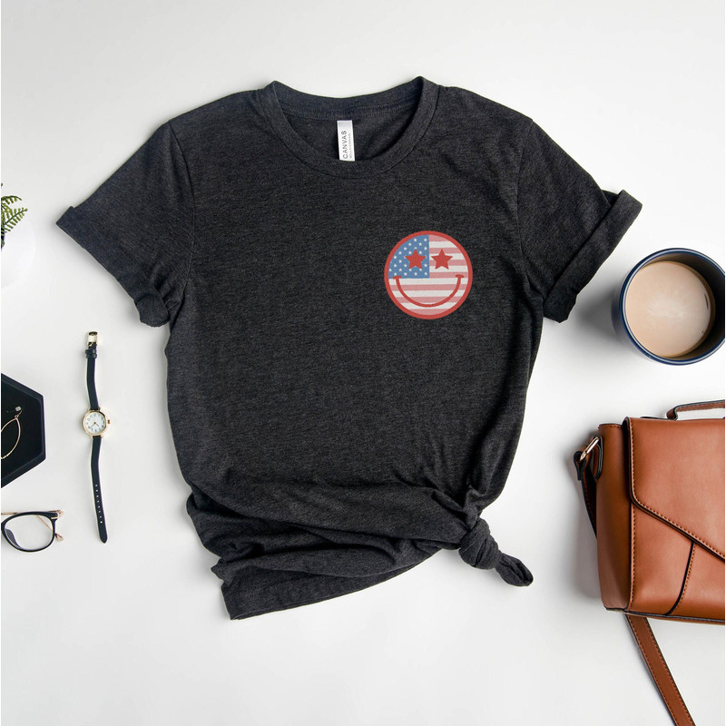 Retro Smiley USA Flag Shirt, 4th of July Tee, Retro Funny Fourth Shirt, Womens 4th Of July Shirt, America Patriotic Shirt, Independence - 2.jpg