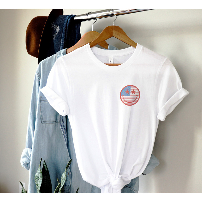 Retro Smiley USA Flag Shirt, 4th of July Tee, Retro Funny Fourth Shirt, Womens 4th Of July Shirt, America Patriotic Shirt, Independence - 3.jpg