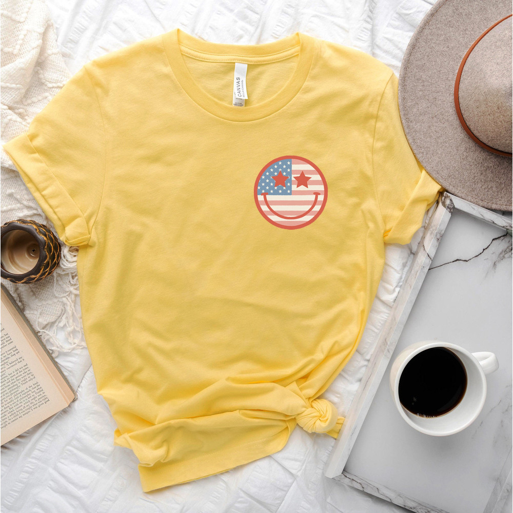 Retro Smiley USA Flag Shirt, 4th of July Tee, Retro Funny Fourth Shirt, Womens 4th Of July Shirt, America Patriotic Shirt, Independence - 4.jpg