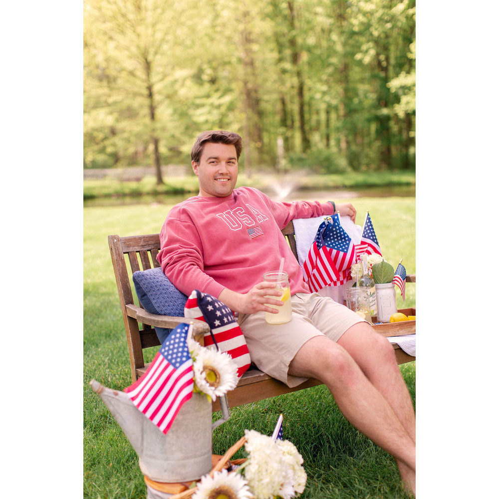 USA Embroidered Varsity Crewneck Sweatshirt, Comfort Colors Summer 4th of July, Independence Day Red White and Blue United States America - 10.jpg