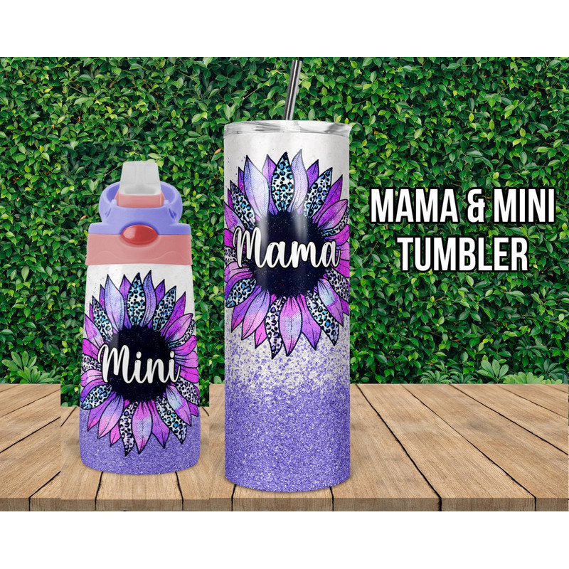 Mama & Mini Tumbler Set Mommy and Me Tumbler Set Mother - Daughter Purple Sunflower Tumbler - mothers-day.jpg