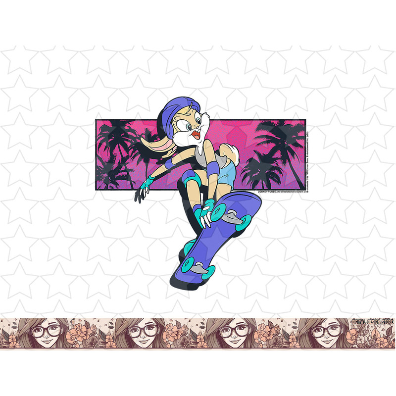 Looney Tunes Lola Bunny Skateboard Pose png, sublimation, digital download .jpg
