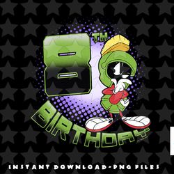 looney tunes marvin the martian 8th birthday png, sublimation, digital download