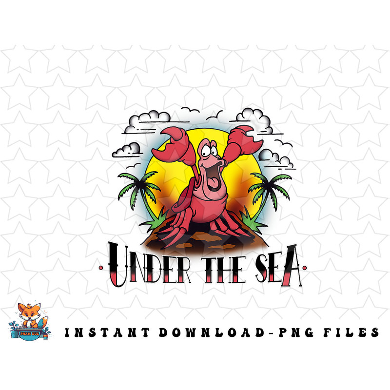 Disney The Little Mermaid Sebastian Under The Sea Tattoo png, sublimation, digital download.jpg