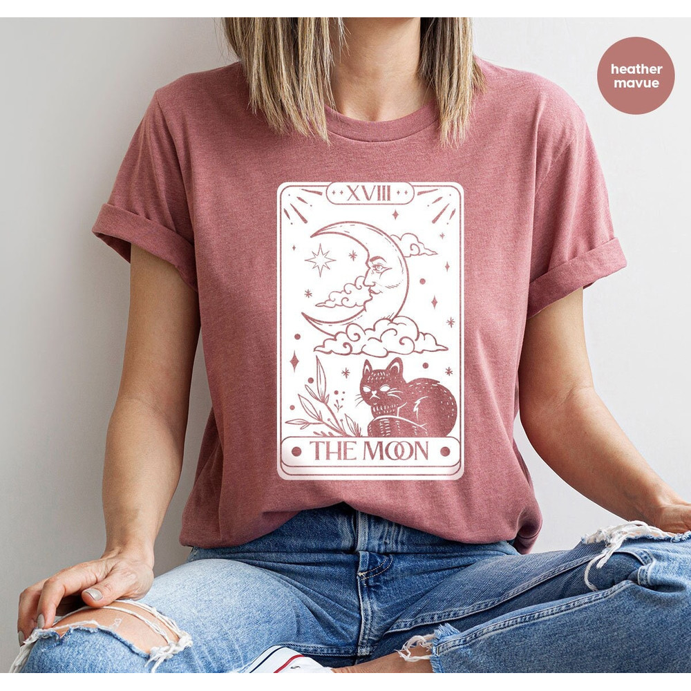 Tarot Card Graphic Tees, Gift for Her, Tarot Crewneck Sweatshirt, Mystical TShirts, Shirts for Women, Moon T-Shirt, Witch Sweatshirts - 1.jpg