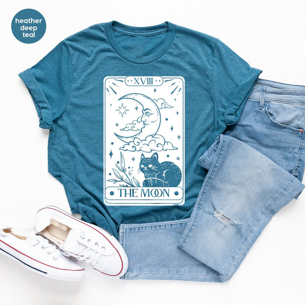 Tarot Card Graphic Tees, Gift for Her, Tarot Crewneck Sweatshirt, Mystical TShirts, Shirts for Women, Moon T-Shirt, Witch Sweatshirts - 3.jpg